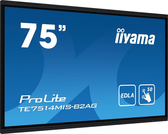 iiyama PROLITE TE7514MIS-B2AG Kiosk-ontwerp 190,5 cm (75") LCD Wifi 435 cd/m² 4K Ultra HD Zwart Touchscreen Type processor Android 24/7
