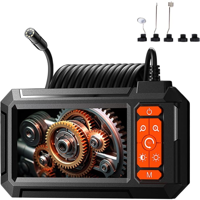 Endoscope industriel, Caméra d'inspection boroscope numérique 1080P, 8mm IP67 étanche Caméra d'égout avec 4,3 IPS black