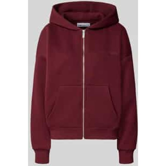 relaxed fit sweatjack van katoenmix met labeldetail
