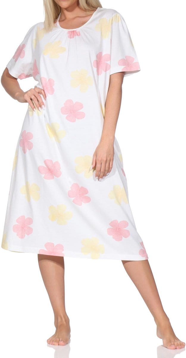 Normann Dames Nachthemd korte mouw – Romantisch bloemendesign