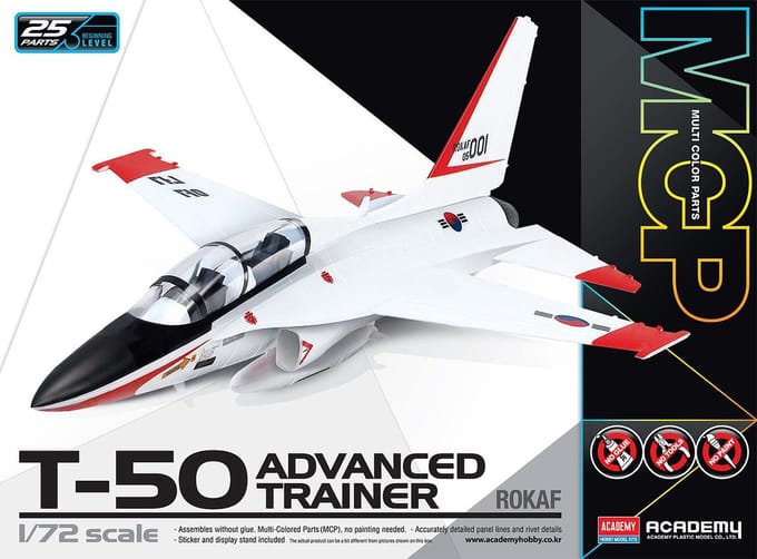 Academy Modelbouwpakket Militaire voertuigen - 12519 KAI T-50 Golden Eagle - T-50 Advanced Trainer - MCP - Snap Fit Kit Plastic - 1:72 - Modelbouw