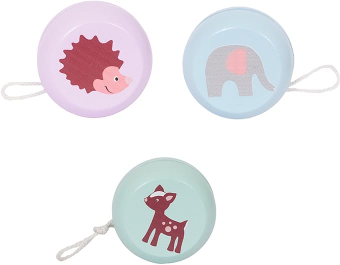 Speelgoedtopdeals - Houten Jojo – Set van 3 – Olifant Hert Egel