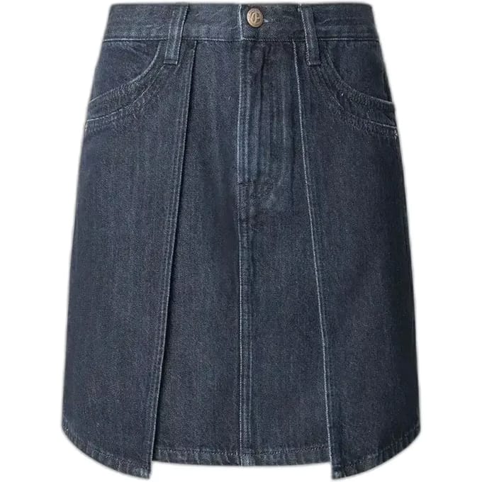 Pepe Jeans Mini Patch Hoge Taille Denim Short Blauw L Vrouw