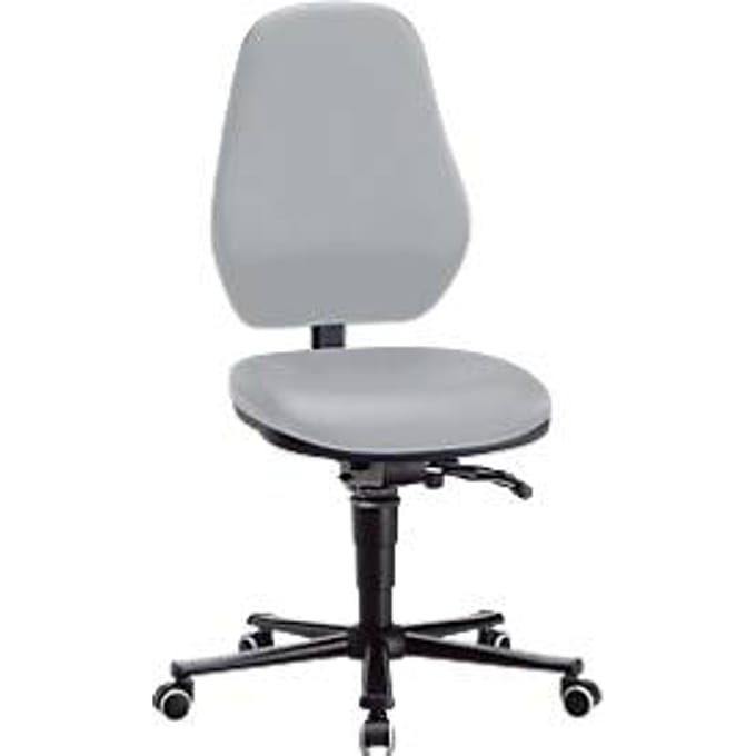 Labostoel Basic, met wielen, kunstleer, Stamskin Top grijs