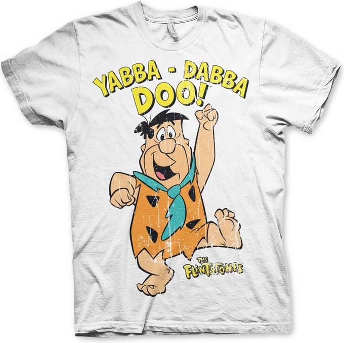 The Flintstones Heren Tshirt -S- Yabba-Dabba-Doo Wit