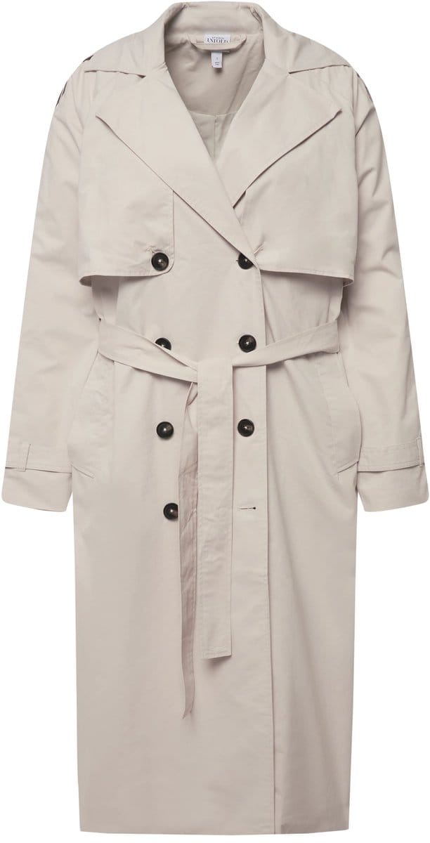 Studio Untold - Dames - Trenchcoat oversized reverskraag dubbele knoopsluiting - Steenwit - Maat M