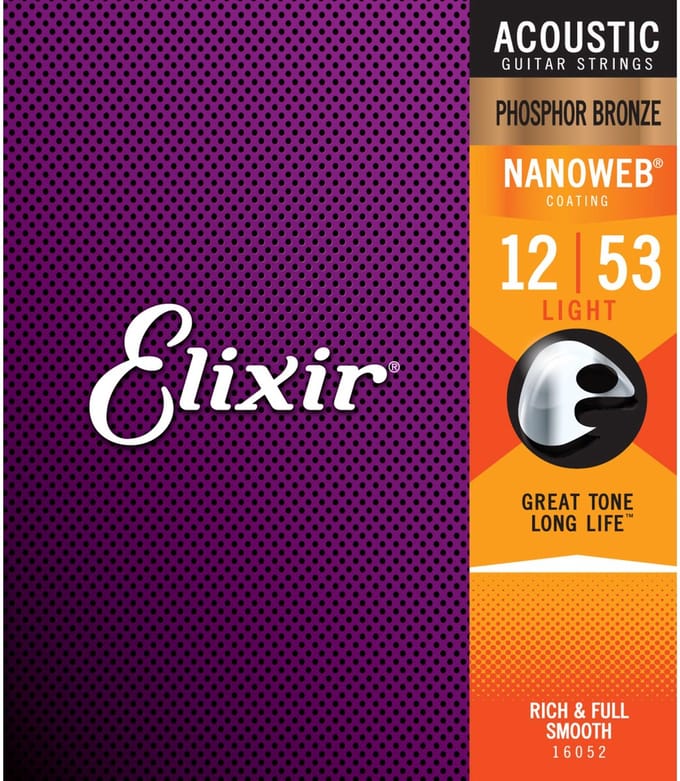 Elixir Strings NANOWEB - Akoestische Gitaarsnaren - Phosphor Bronze - Light Gauge - 12-16-24-32-42-53