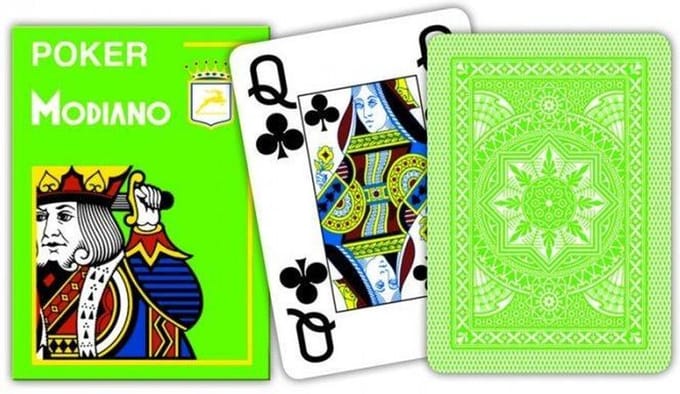Modiano poker speelkaarten lichtgroen 4 index