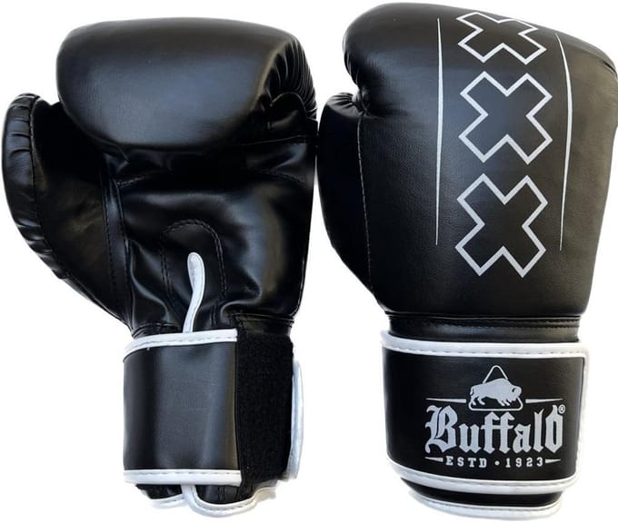 Buffalo Outrage bokshandschoenen zwart met wit 14oz