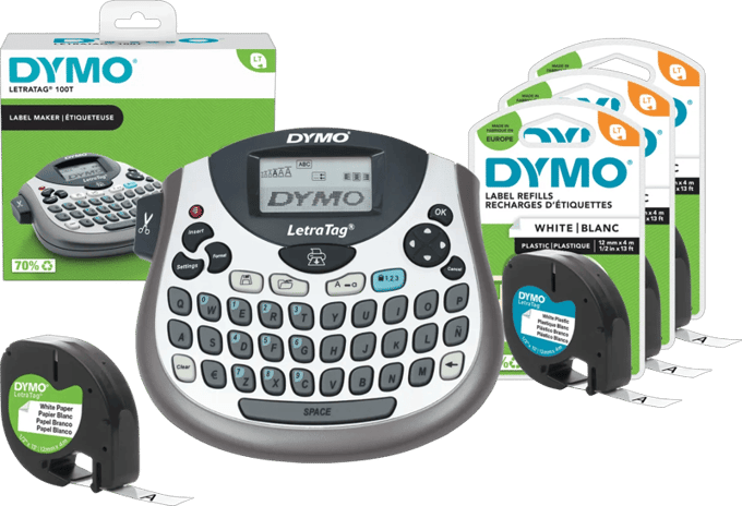 DYMO LetraTag LT-100T Labelprinter Qwerty + 3 extra labels