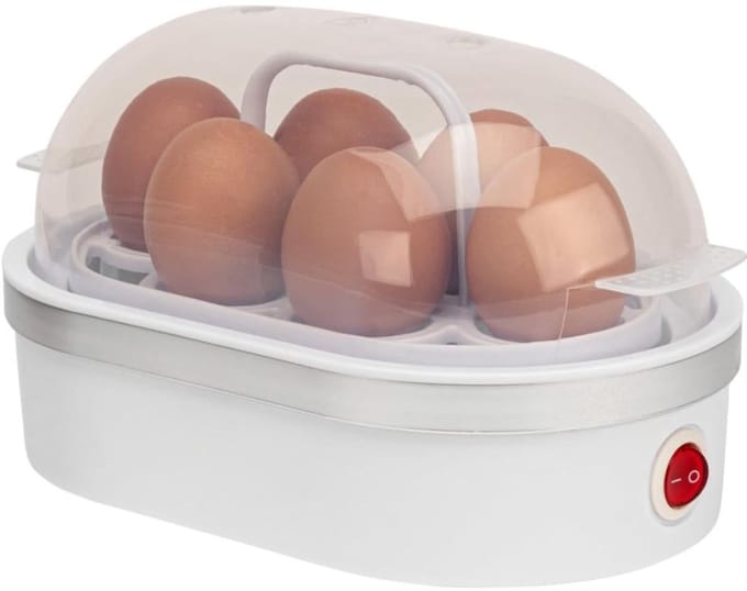 KIRA® Eierkoker Electrisch - Eierkoker - Geschikt voor 6 Eieren - Wit - 14cm x 22cm x 13cm