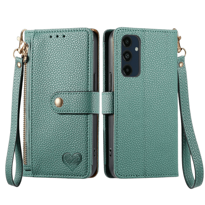 Mocaa Samsung Galaxy A16 Love Heart Wallet Hoesje Groen