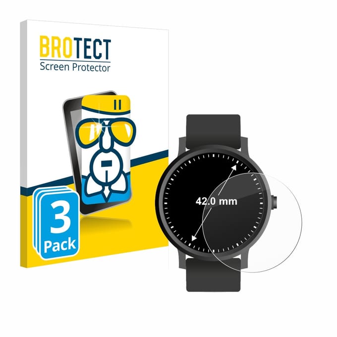Screenprotector 3 Stuks voor Ronde Displays (ø: 42 mm) Beschermglas transparant