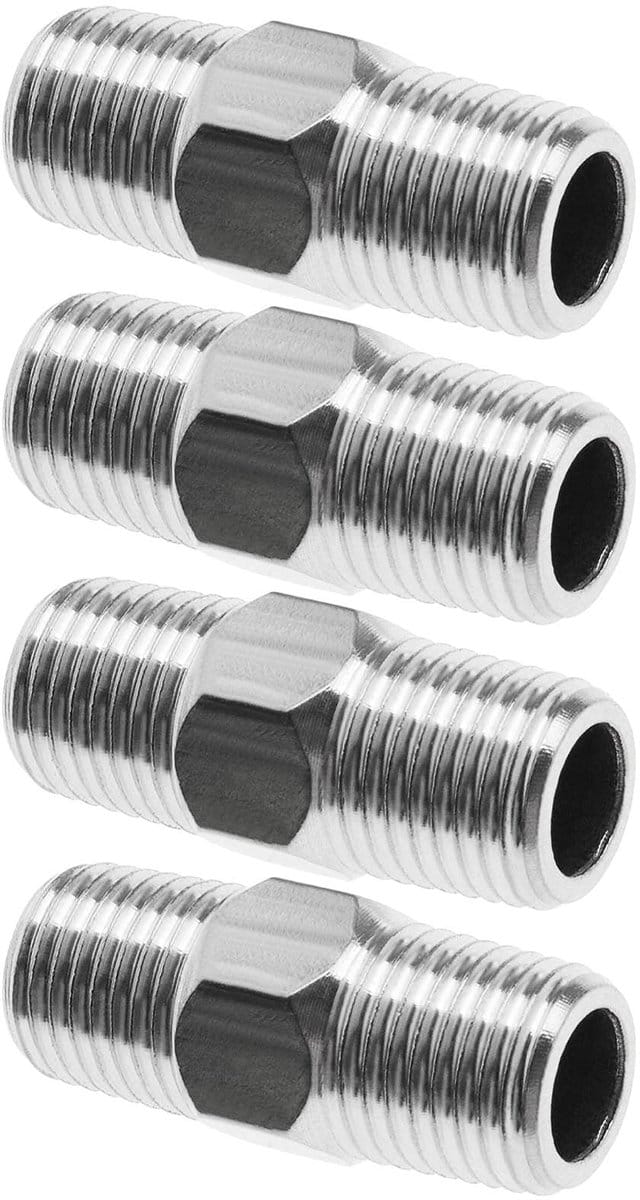 Dailygoody - 4 stuks 1/4 naar 1/4 Pijp Fitting - Roestvrij staal