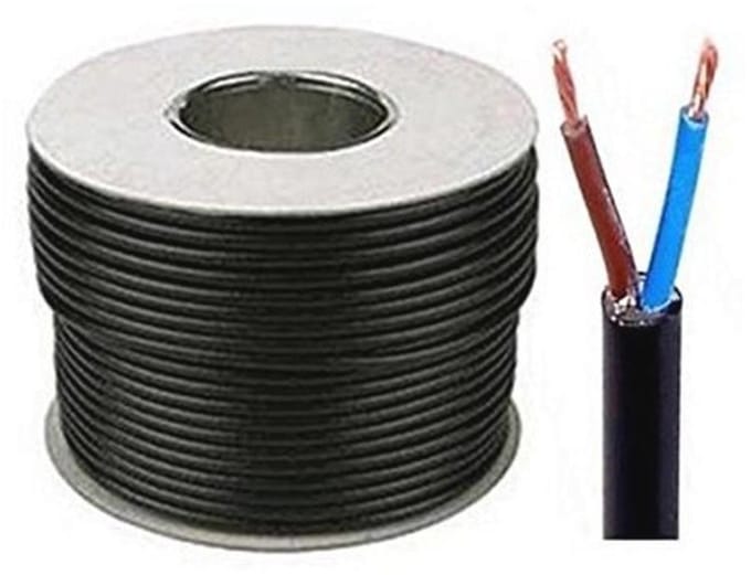 Flexibele kabel 2-polig 16A 1,5 mm binnendiameter PVC zwart