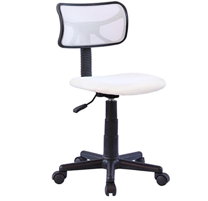 Kinderbureaustoel - Draaistoel Zonder Armleuning - Comfortabel Werken - Ergonomisch Ontwerp - 49 x 40 x 86 cm - Wit