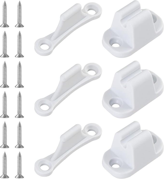 Deurstopper Set voor Caravan, Camper en Boot - Robuuste Kunststof Deurhouder Wit