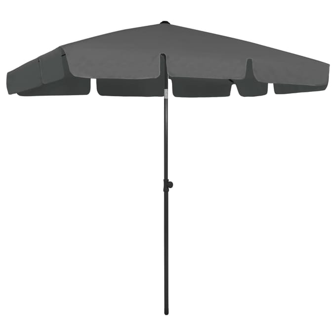vidaXL - Strandparasol - 200x125 - cm - antracietkleurig