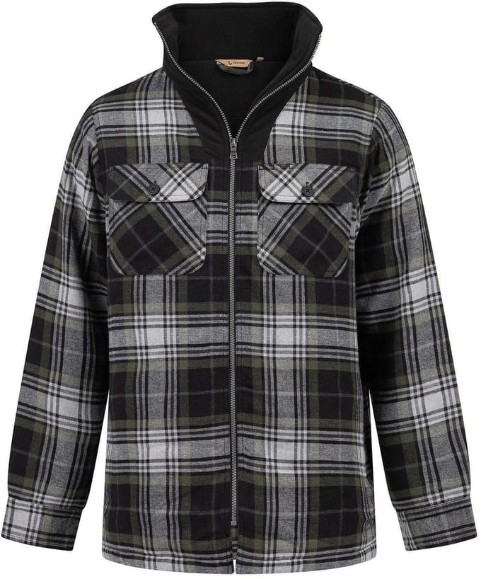 Peter Gevoerd Flanel Vest Olive Check Heren
