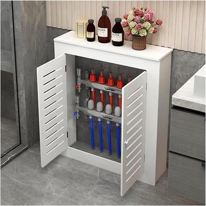 Radiator Kast - Verwarming Plank - Ruimte Decoratie - Geventileerd Ontwerp - 50x15x50cm - Wit