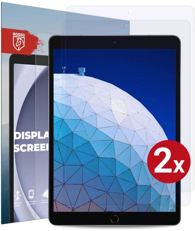 Rosso Tablet Screen Protector Geschikt voor Apple iPad Air 10.5 / Pro 10.5 | TPU Display Folie | Ultra Clear | Case Friendly | Duo Pack Beschermfolie | 2-Pack