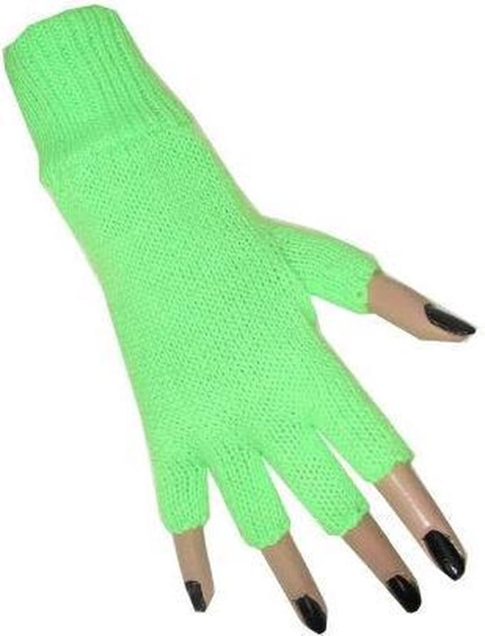 Vingerloze handschoen fluor groen