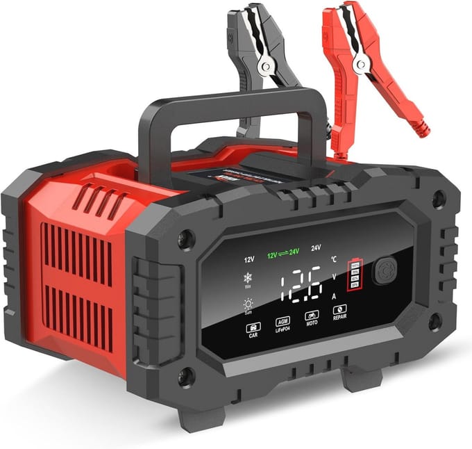 Batterijlader Onderhouder 5A 12V - Ideaal voor Auto, Motor, Boot en Grasmaaier