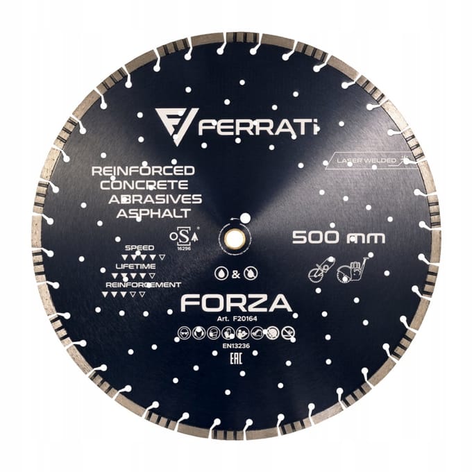 Ferrati Forza - Diamantzaagblad - 500mm - Voor Beton - Laser Gelaste Segmenten