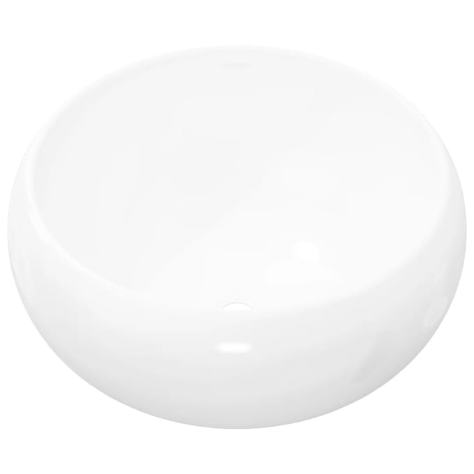 vidaXL - Wastafel - rond - 40x15 - cm - keramiek - wit