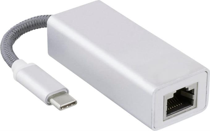 *** 2 Stuks Verbind moeiteloos met Ethernet - USB-C naar LAN Adapter USB-C naar Fast Ethernet LAN adapter - wit - van Heble® ***