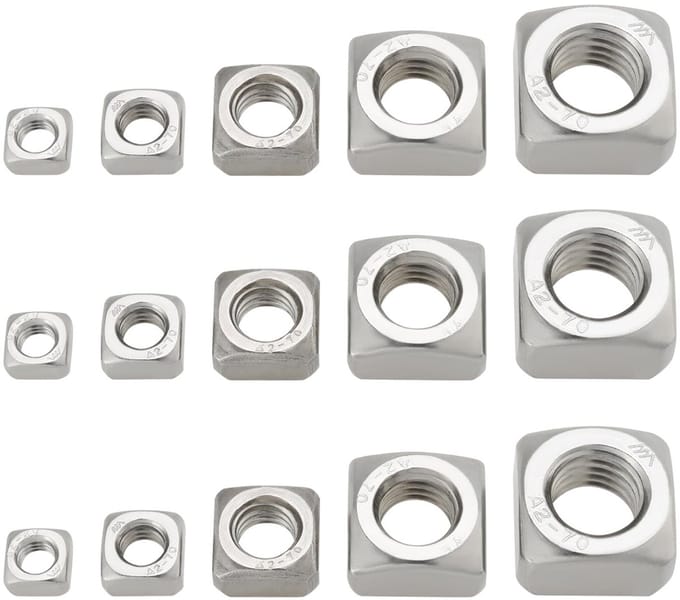 Dailygoods - Set van 50 RVS Vierkante Moeren voor Meubelbouw
