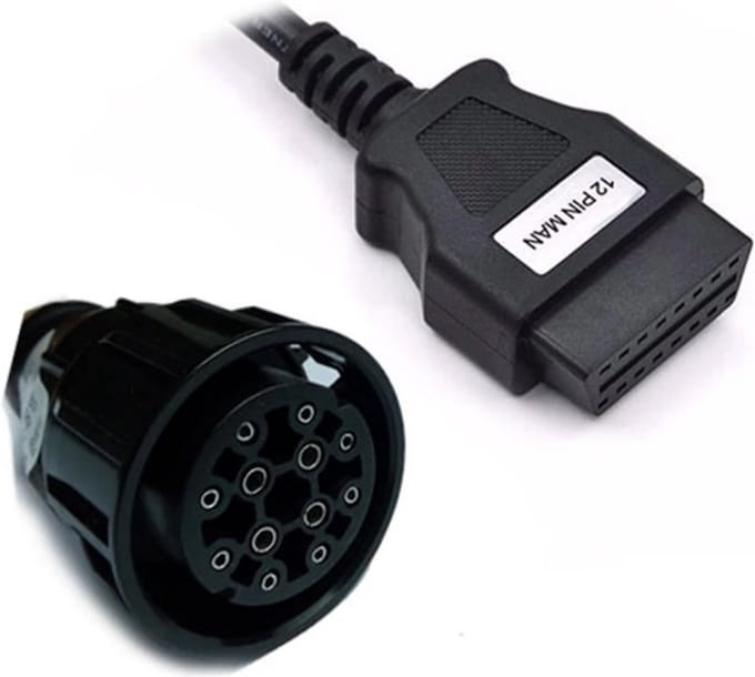 MAN 12 Pin naar OBD2 OBDII 16 Pin Connector Diagnostic Tool Adapter kabel / HaverCo