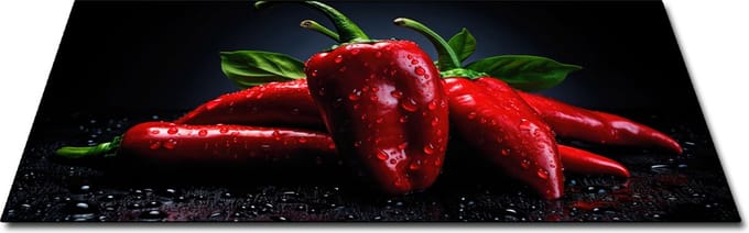 Papillon Keukenmat - De Dikke Keukenloper - 120x50 cm - Rode Pepers