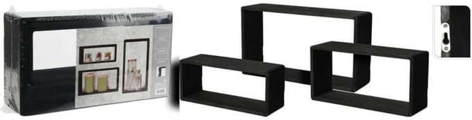 H&S - Collection - 3-delige - Wandschapset - hout - zwart