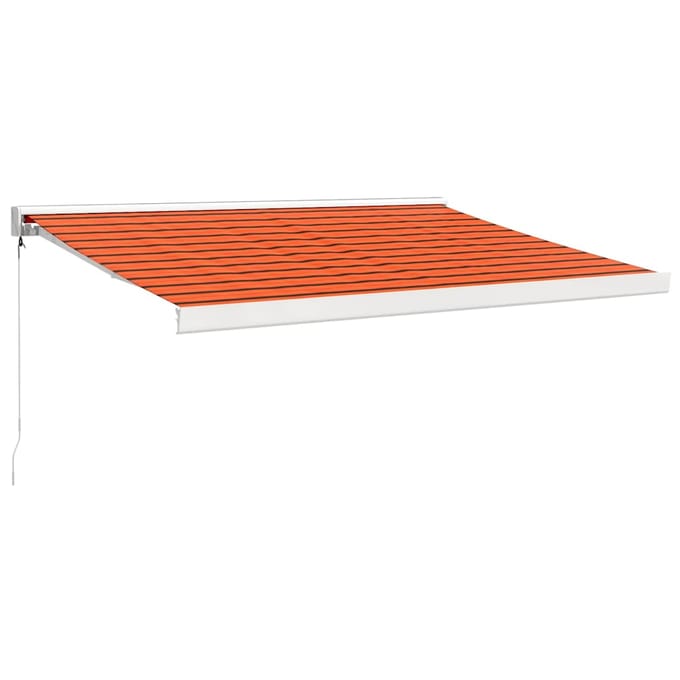 vidaXL - Uitschuifbare - luifel - Oranje - en - Bruin - met - Witte - Frame