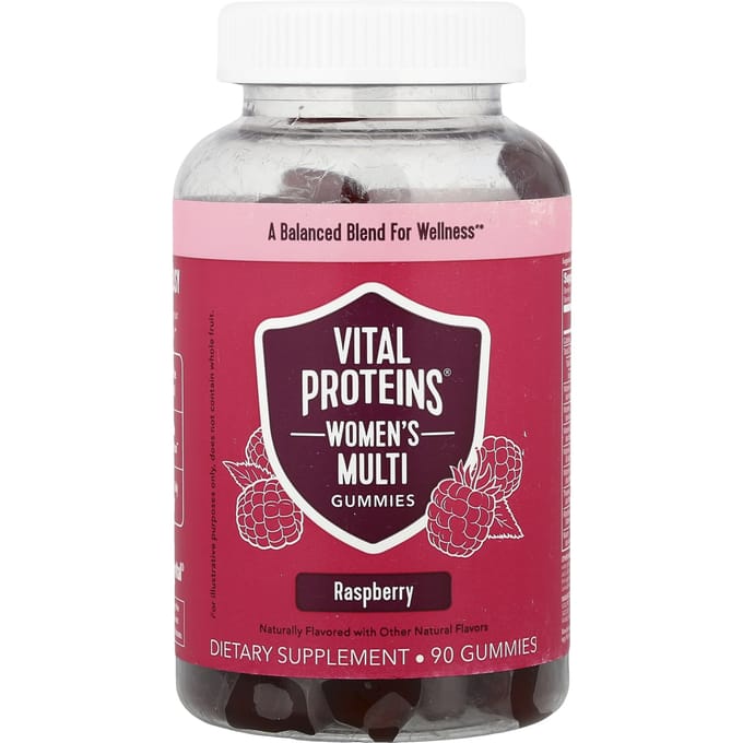 Vital Proteins, Uitgebreide Gummies voor Vrouwen, Framboos, 90 Gummies