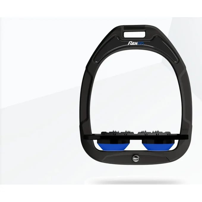 Platte Ultra Grip Stirrup Zwart/Zwart/Blauw Flex-On Green Composite