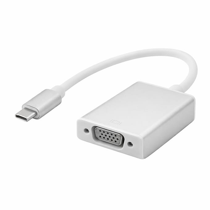 USB-C naar VGA Adapter – Aluminium Behuizing – Full HD 1080p – Plug & Play