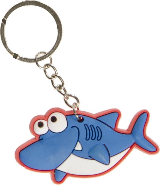 Lg-imports Sleutelhanger Haai Junior 6 Cm Rubber Rood/blauw