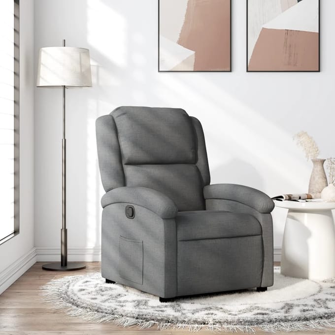 vidaXL - Relaxfauteuil - donkergrijze - stof