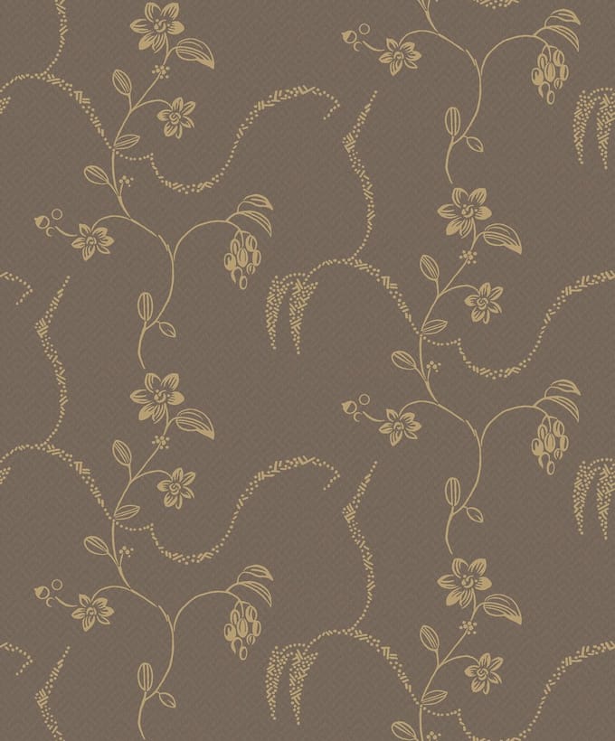 Boråstapeter Vliesbehang 5515 - Swedish Grace - Bloemen Bruin - 53cm x 10.05m