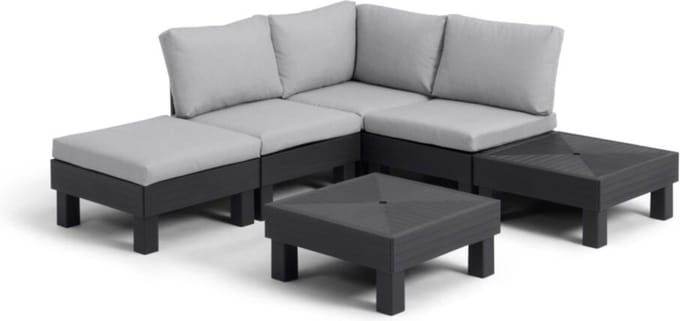 Keter Elements Loungeset- 4 a 6 personen - Grafiet