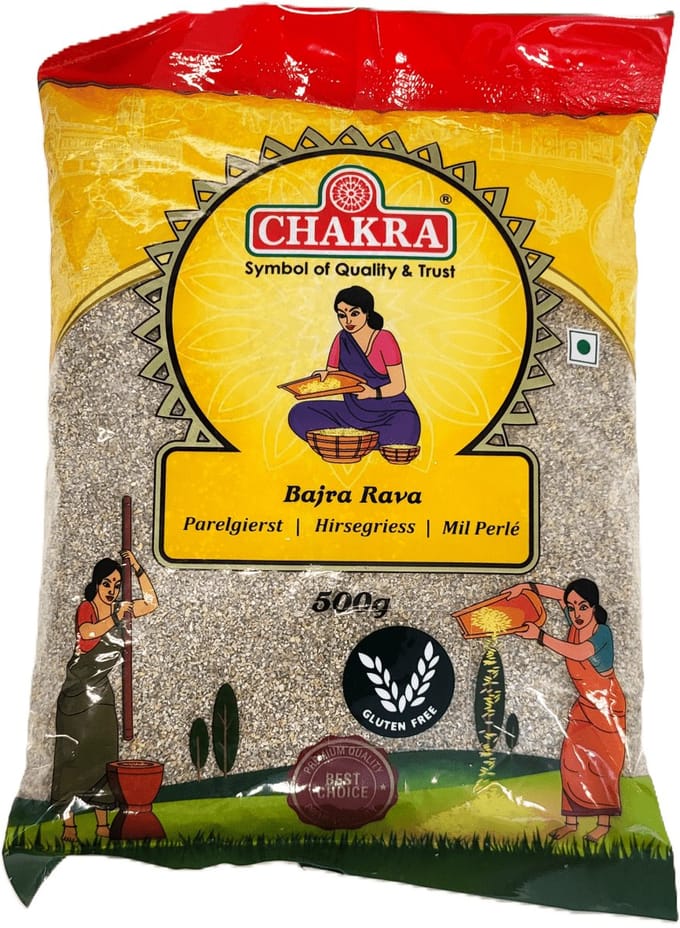 Chakra - Bajra Rava - Kambu Rava - Griesmeel - 3x 500 g