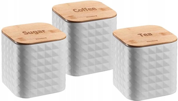 Klausberg 7485 - opberg bussen - koffie - thee - suiker - wit