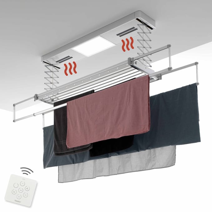 Foxydry 122 cm PRO electrisch plafonddroogrek met verwarming - 122 X 53 X 25 cm