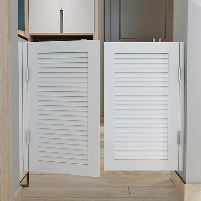 Klapdeuren Set - Dubbele Deuren - Ruimte Verdelen - Stevig Houten Frame - 85x90 cm - Wit