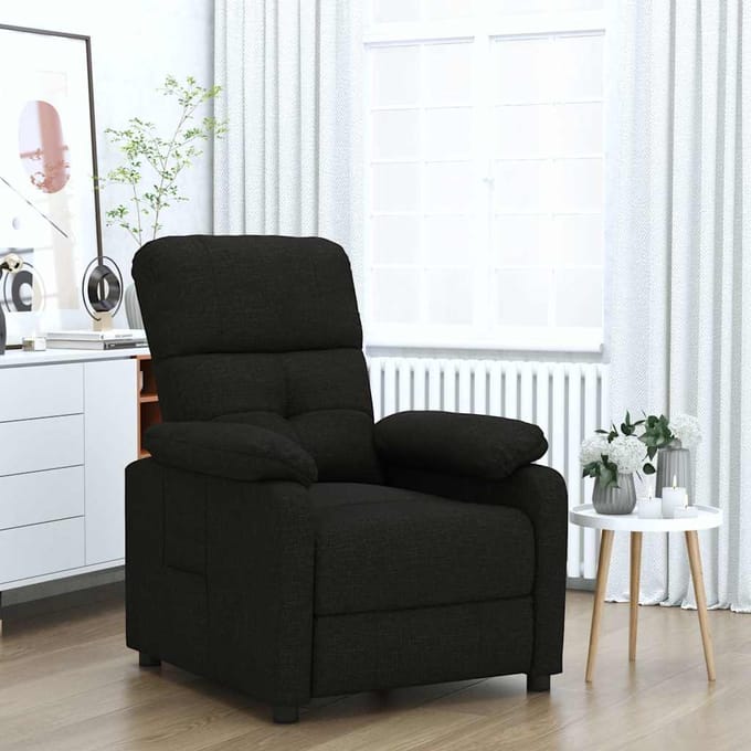 vidaXL - Fauteuil - verstelbaar - stof - zwart