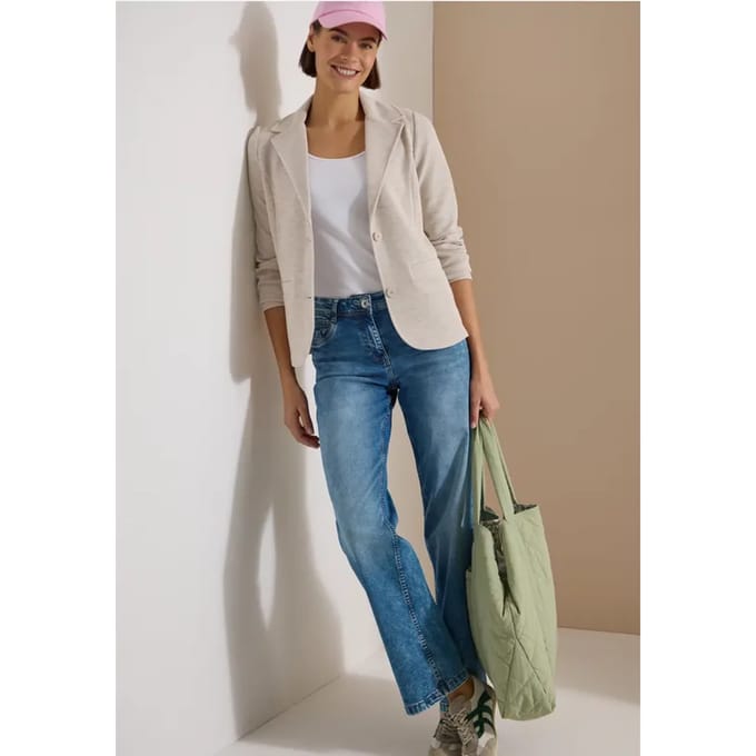 Blazer met structuur in effen kleur