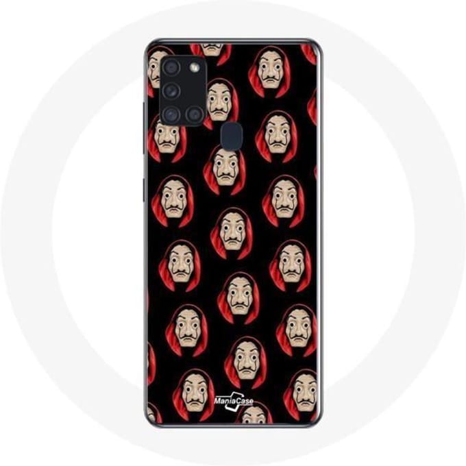 Coque - La Casa De Papel - Samsung Galaxy A21S - Noir - Souple - Masques visages