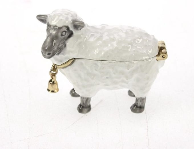 Doosje schaap met bel 4,5x4cm
